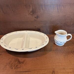 Longaberger Pottery Woven Traditions Classic Serving Set